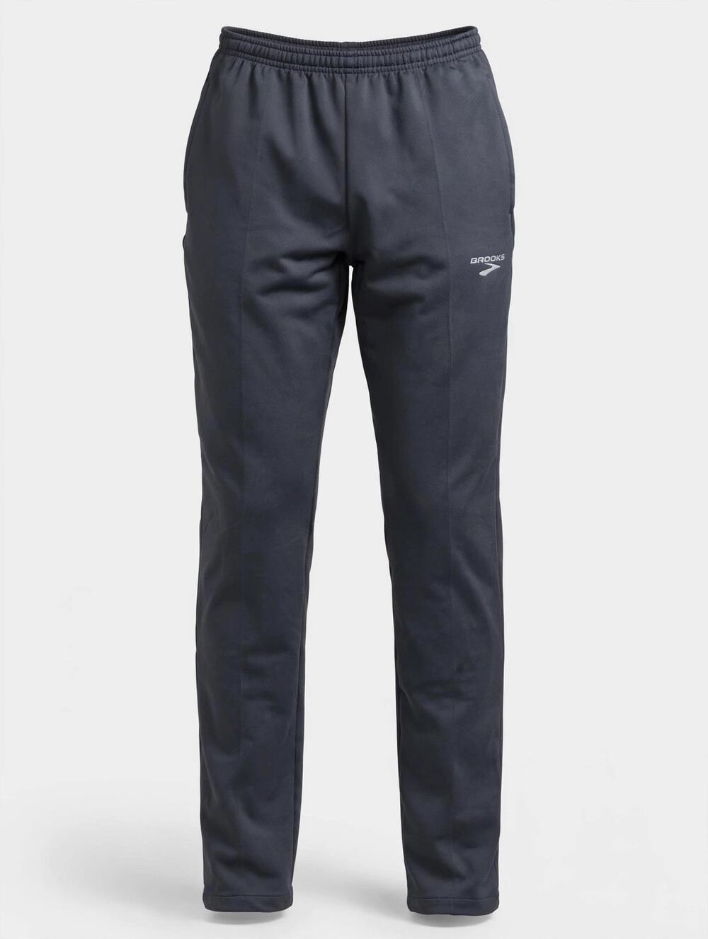 Brooks Equilibrium Track Pants Mens Gray Size S Reflective Logo Running Joggers